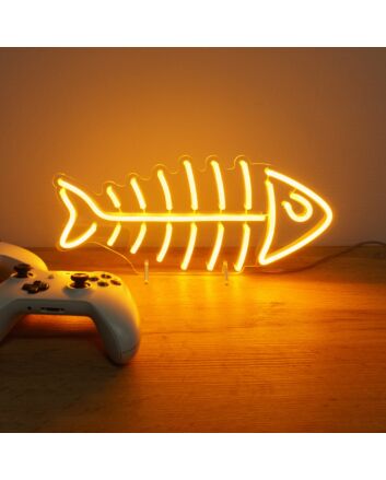 Brighten Up Your Home, Office, or Bar with the Fish Skeleton LED Mini Neon Sign: A Perfect Addition to Any Setting!