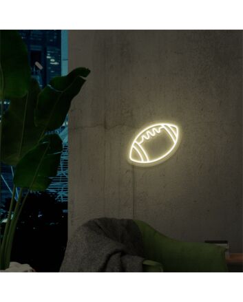 Elevate Your Game Room, Man Cave, or Sports Bar Ambiance with the Football LED Neon Sign Sketch and Etch Us.