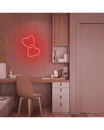 Brighten Your Romantic Evenings and Weddings with Gifts For Her Heart To Heart LED Neon Sign.