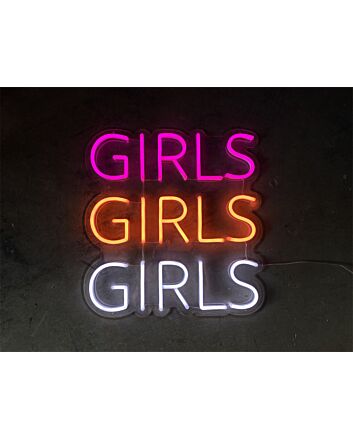 Brighten Up Your Bar, Bedroom or Bachelorette Party with the Mini Girls Girls Girls LED Neon Sign.