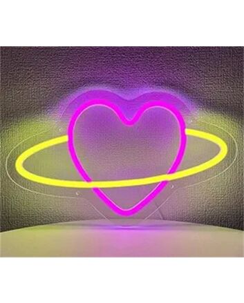 Add a Romantic Glow to Your Bedroom, Wedding, or Valentine&#039;s Celebration with Our Heart LED Neon Sign.