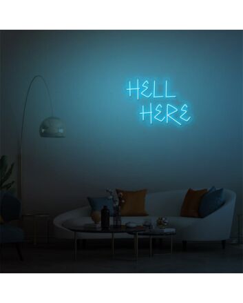 Elevate Your Bar, Office, or Game Room Ambiance with the Hell Here LED Neon Sign.