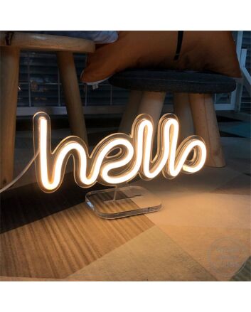 Brighten Up Your Space: Mini Hello LED Neon Sign for Home, Office, and Event Welcomes