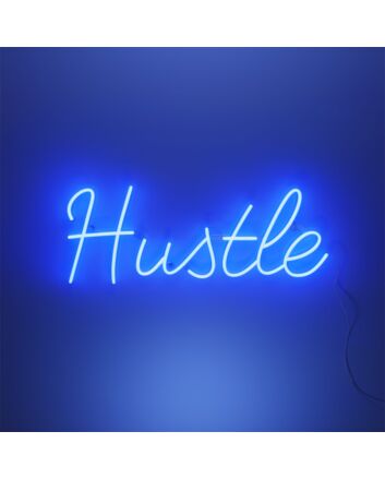 Brighten Your Workspace or Weekend Gatherings with the Mini Hustle LED Neon Sign.