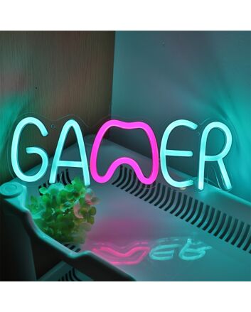 Elevate Your Gaming Setup and Light Up Your Party Spaces with the Ice Blue Gamer LED Neon Sign