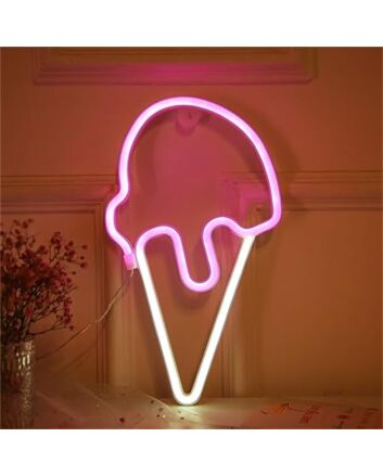 Brighten Your Space with Ice Cream LED Neon Sign - Perfect for Home Decor, Bars, and Playrooms