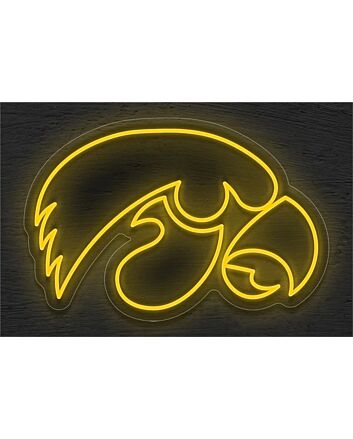 Light Up Your Game Day Celebrations and Sports Bar with the Iowa Hawkeyes Logo LED Neon Sign.