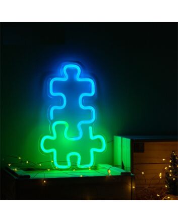Brighten Up Your Gaming Room, Wedding, or Birthday Bash with the Unique Jigsaw Puzzle LED Neon Sign
