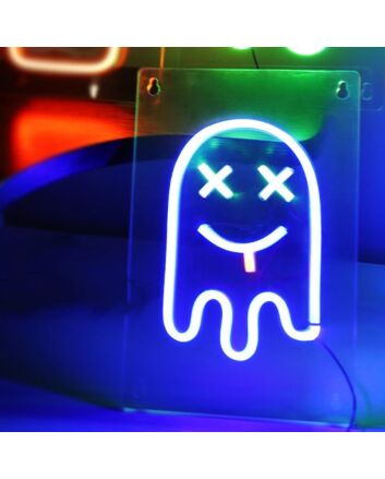 Brighten Your Kids&#039; Room, Spooky Parties, and Halloween Celebrations with the Kids Room Ghost Decor Party Decor LED Neon Sign.