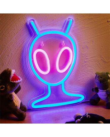 Brighten Up Your Space: LED Alien Neon Sign, Perfect for Home Decor, Offices, Bars, and Themed Parties.