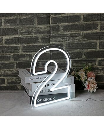 Celebrate in Style: LED Neon Birthday Number 2 LED Neon Sign for Memorable Second Birthdays, Kids' Rooms, and Milestone Parties