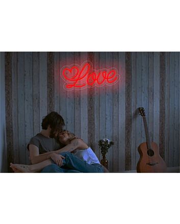 Brighten Up Your Wedding, Bar, or Bedroom with the Romantic Glow of Love And Heart LED Neon Sign.
