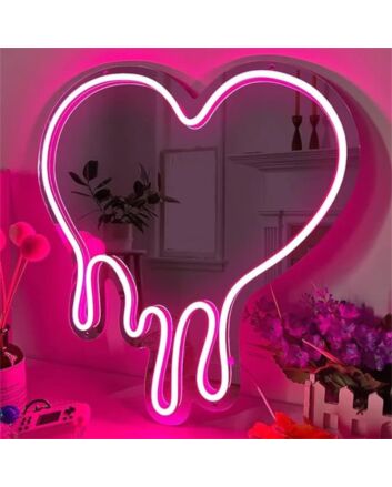 Add a Touch of Love to Weddings, Celebrate in Style at Bars, and Elevate Home Decor with Melting Heart Mirror LED Neon Sign.