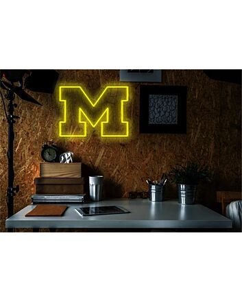 Brighten Up Game Days and Sports Bars with Michigan Block M Logo LED Neon Sign