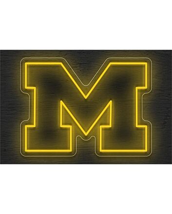 Brighten Up Game Days and Sports Bars with Michigan Block M Logo LED Neon Sign