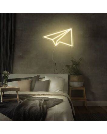 Light Up Your Office or Kid's Room with the Mini Paper Plane LED Neon Sign.