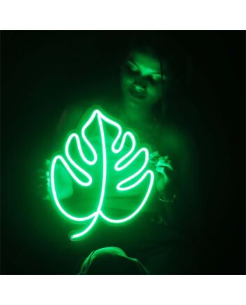 Brighten Your Space: Monstera Leaf LED Neon Sign Perfect for Home Decor, Offices, Bars, and Special Celebrations