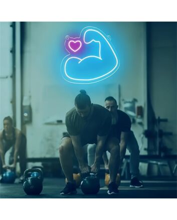 Elevate Your Gym or Man Cave Ambiance with the Muscle Arm LED Neon Sign: A Sports Theme Handmade LED Night Light Perfect for Home Decor, Fitness Centers, and Celebratory Events.