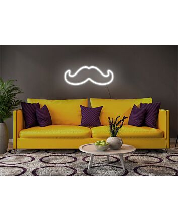 Brighten Up Your Bar, Storefront, or Man Cave with the Quirky Mustache LED Neon Sign.