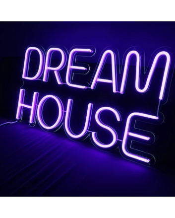 Neon sign of a dream house