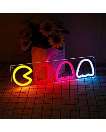 Brighten Up Your Game Room or Bar: The Pac Man Logo LED Neon Light Brings Retro Fun to Any Space