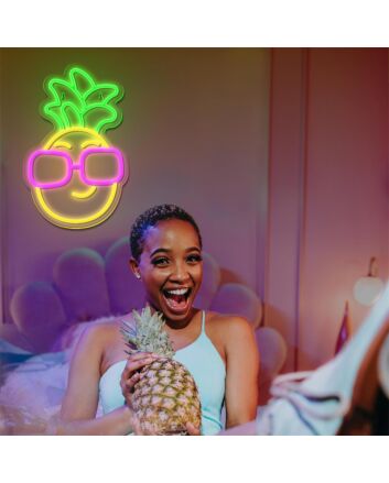 Brighten Your Space: Pineapple LED Neon Sign Light for Home, Bar, and Tropical-themed Events
