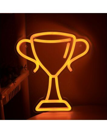 Brighten Your Celebrations and Game Nights with Power Trophy Cup Wall LED Neon Sign - Perfect for Home Decor, Bars, and Sports Lounges