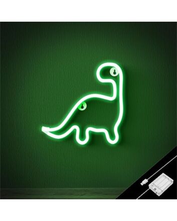 Brighten Your Child's Bedroom or Playroom Adventure with the Room Dinosaur Green LED Neon Sign
