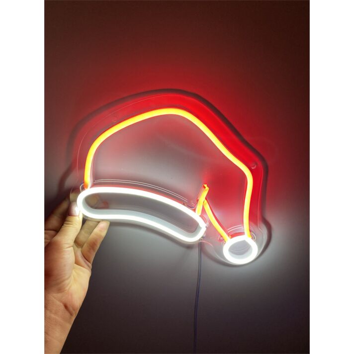 Brighten Your Holiday Spirit in Home, Office, and Shop with Santa Hat LED Neon Christmas Decorations Flex LED Neon Sign.