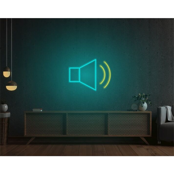 Brighten Your Space: Speaker On LED Neon Sign Perfect for Bars, Home Entertainment, and DJ Booths