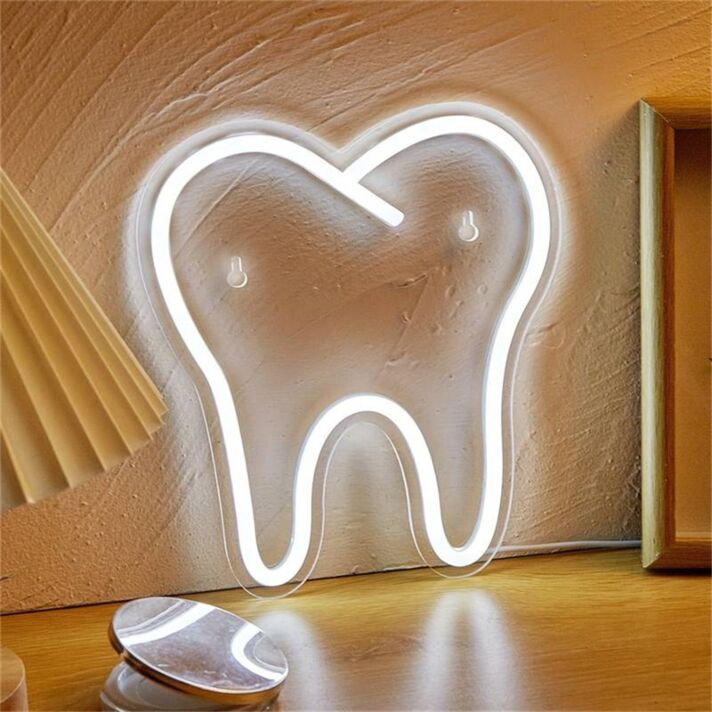 Brighten Your Dental Office or Add a Quirky Touch to Home Bars with the Teeth LED Neon Sign