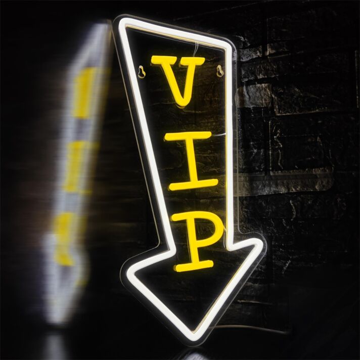 Brighten Up Any Space with Vip LED Neon Sign for Wall Decoration - Perfect for Office, Store, Bar, Wedding, and Party Ambiances.
