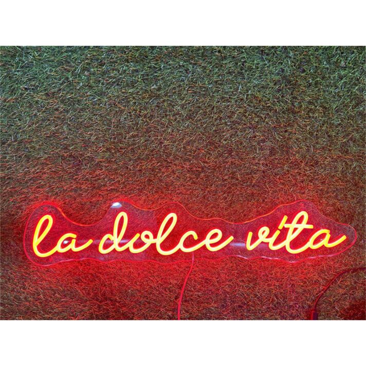 Brighten Your Special Moments - La Dolce Vita Custom LED Neon Sign for Weddings, Parties, and Home Ambiance.