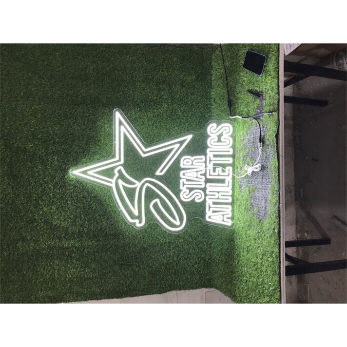 Brighten Up Your Sports Bar, Gym or Game Room with the Star Athletics Logo Custom LED Neon Sign.