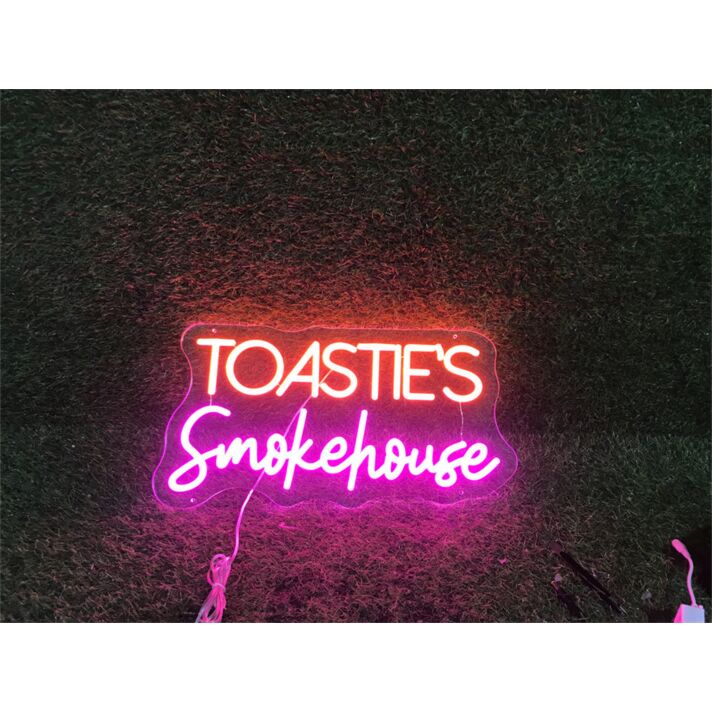 Brighten Up Your Space: From Home Decor to Bars, Make a Statement with Toasties Smokehouse Custom LED Neon Sign.