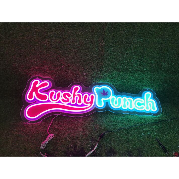 Brighten Up Your Bar, Office, or Home Party Scene with the Uv Kushy Punch Logo LED Neon Sign.