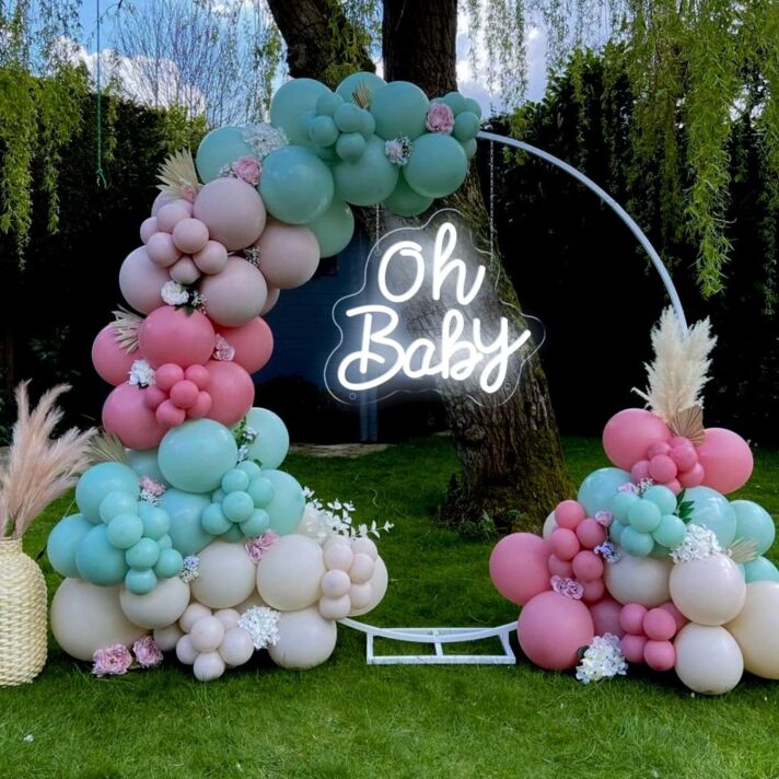 Brighten Up Your Nursery, Baby Shower, or Gender Reveal Party with the Changeable Color Oh Baby Neon Sign For Kids Or Mom.