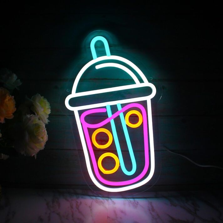 Brighten Your Café or Kitchen Ambiance with the Cute Pearl Milk Tea Neon Sign