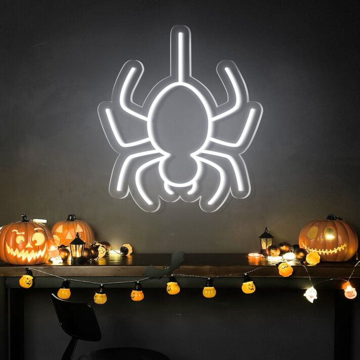 Light Up Your Halloween Festivities with the Spider Halloween Neon Sign - Perfect for Home, Bars, and Hauntingly Stylish Events!