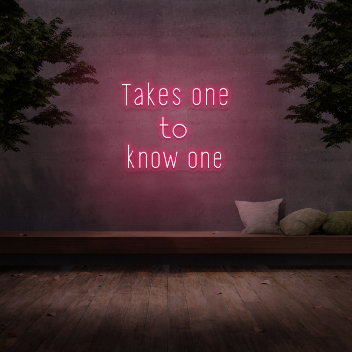 'Takes One To Know One' Neon Sign