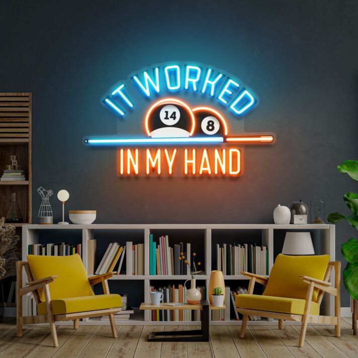 Enhance Your Game Room, Bar, or Business with the Striking Billiards Wall Decor Business Logo Sign For Wall LED UV Neon Sign.