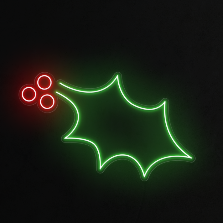 Holly Leaf Neon Sign