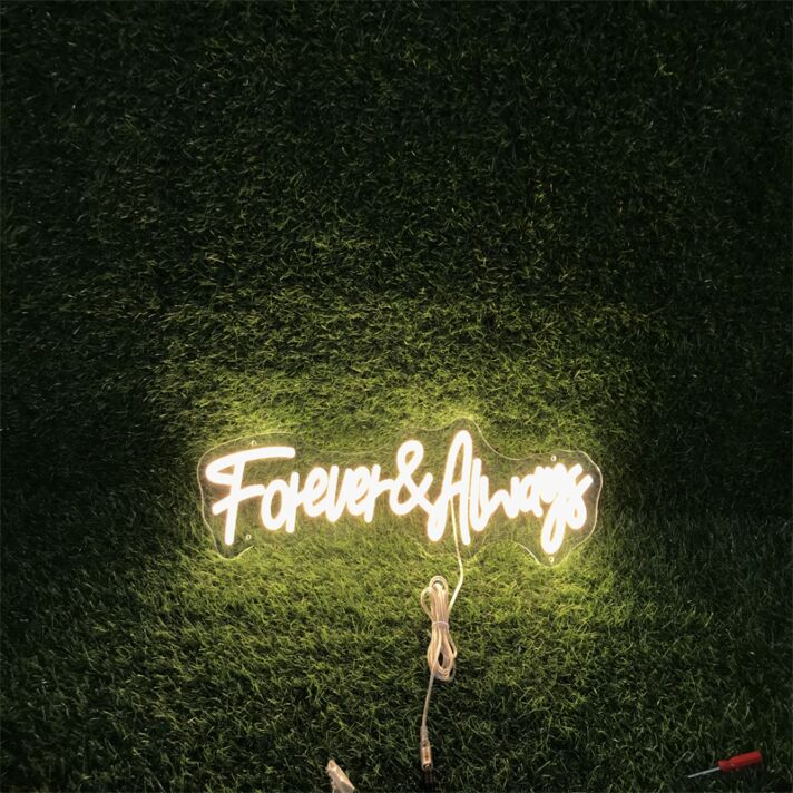 Brighten Up Your Wedding, Anniversary, or Romantic Evenings with the Forever And Always White LED Neon Sign.