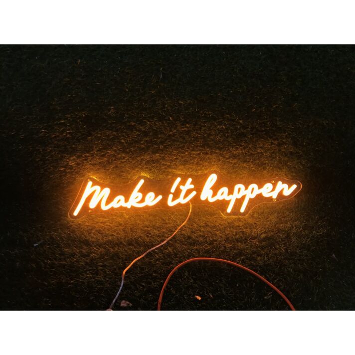 Brighten Your Office, Store, or Wedding: Make It Happen Yellow Custom LED Neon Sign Brings Inspiration Everywhere