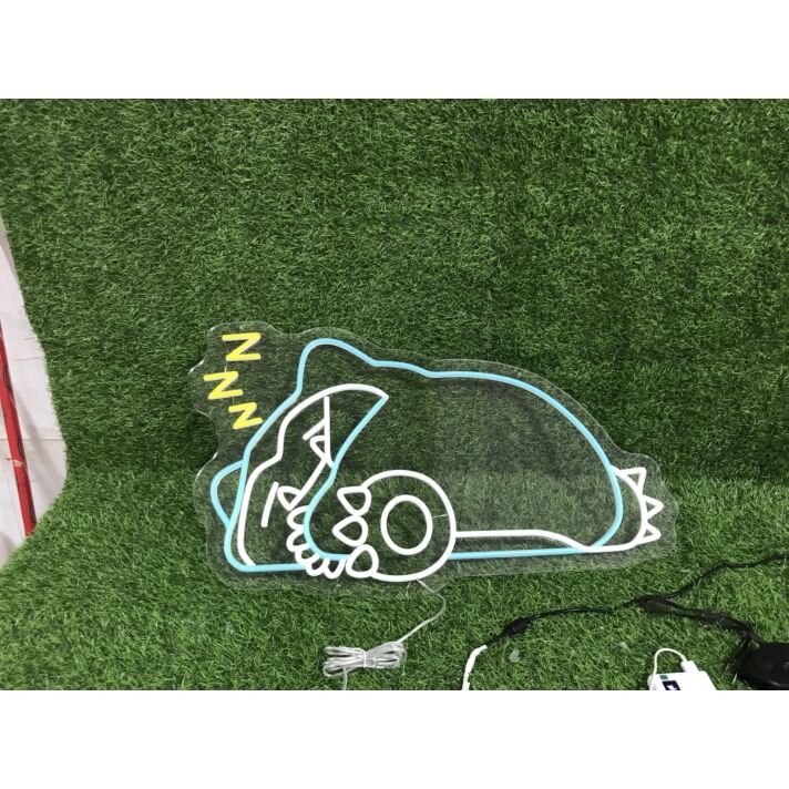 Brighten Up Your Game Room, Kids Room, or Party Space with the Sleeping Snorlax Custom LED Neon Sign