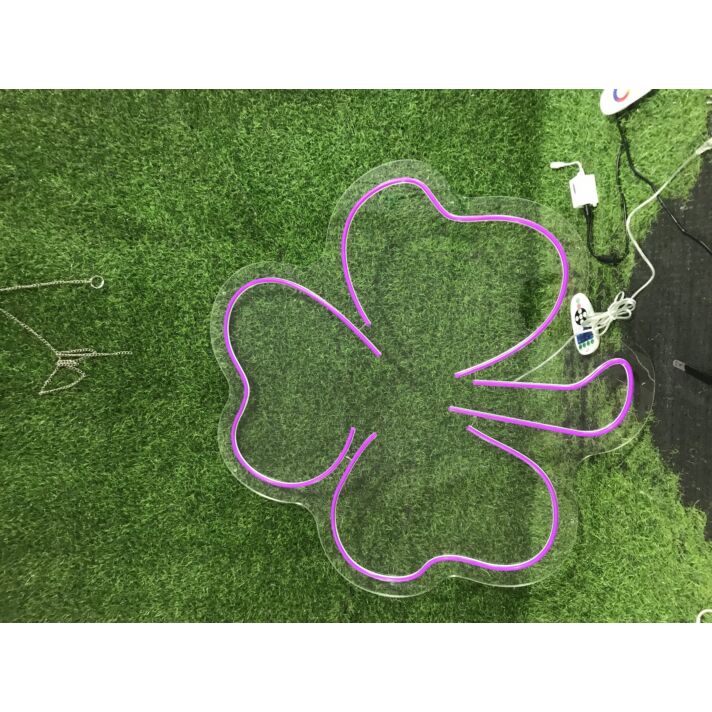 Brighten Up Your Space: Perfect for Weddings, Parties, and Chic Home Decor with Clover Purple Custom LED Neon Sign.