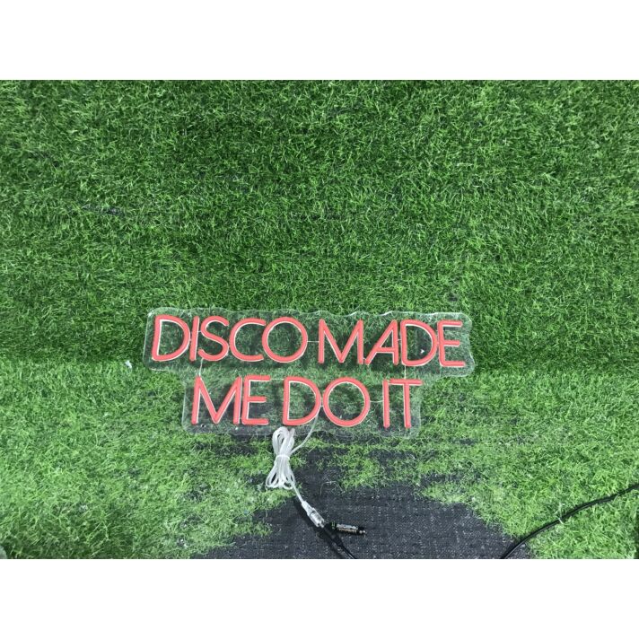 Elevate Your Bar, Wedding, or Party Ambiance with the Disco Made Me Do It Red LED Neon Sign.