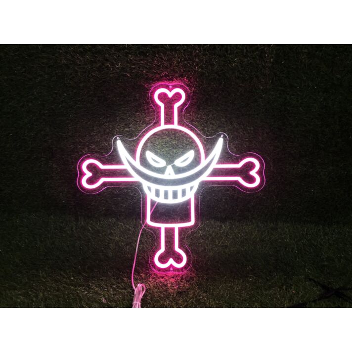 Add a Swashbuckling Glow to Your Bar, Themed Party, or Man Cave with the Pirate Head With Bone Cross LED Neon Sign.