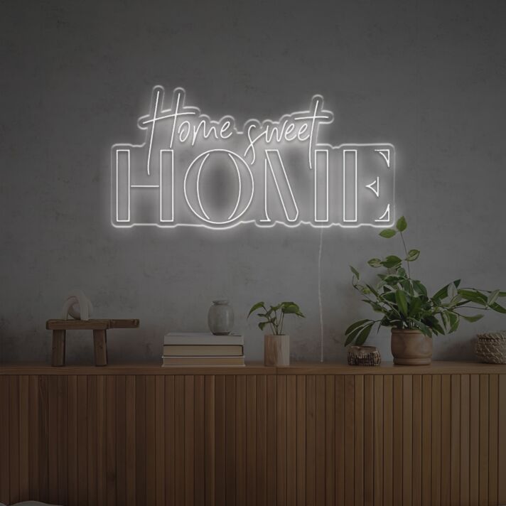 Brighten up Your Space: Home Sweet Home By Rome Font LED Neon Sign for Home Decor, Bars, and Weddings.