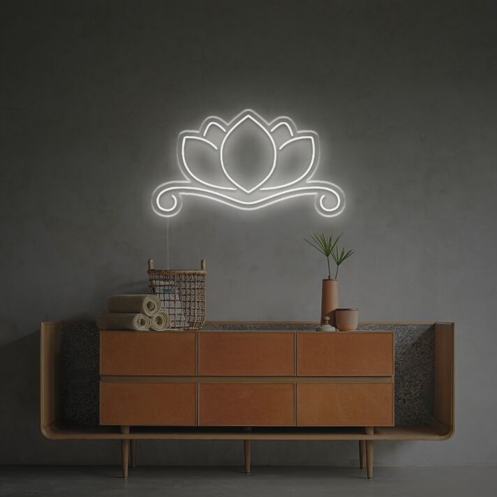Brighten Your Space: Lotus LED Neon Sign Ideal for Weddings, Bars, and Cozy Home Decor.